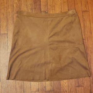NWOT Alfani 14W Brown Faux Suede Skirt Back Zip